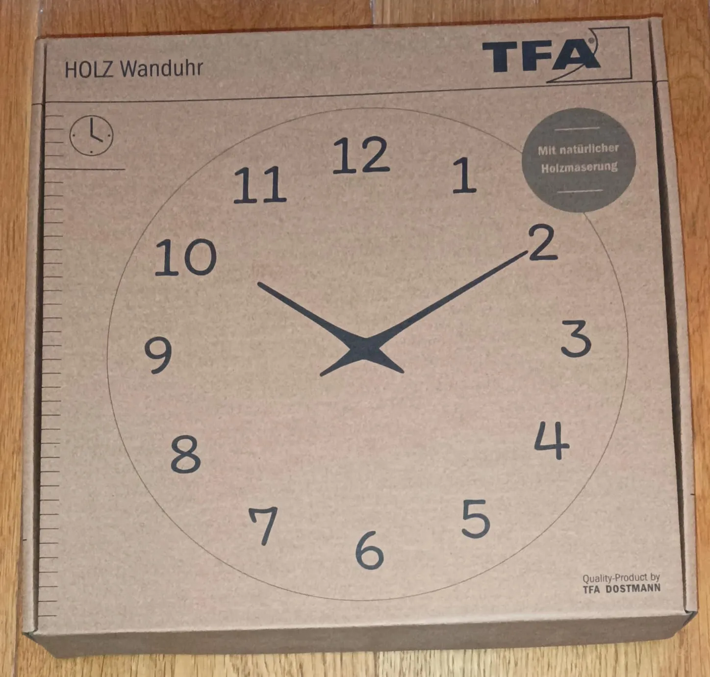 TFA Dostmann 60.3072.23 Wanduhr Holz dunkel Quarz