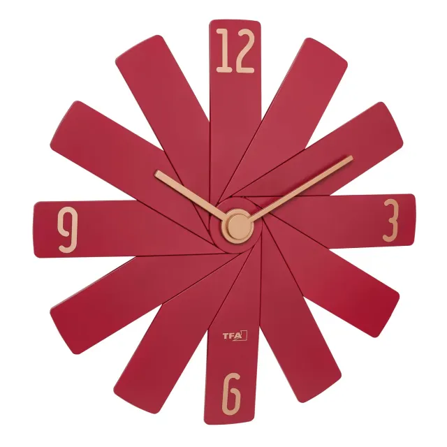 TFA Dostmann Clock in the Box Wanduhr rot 40 cm