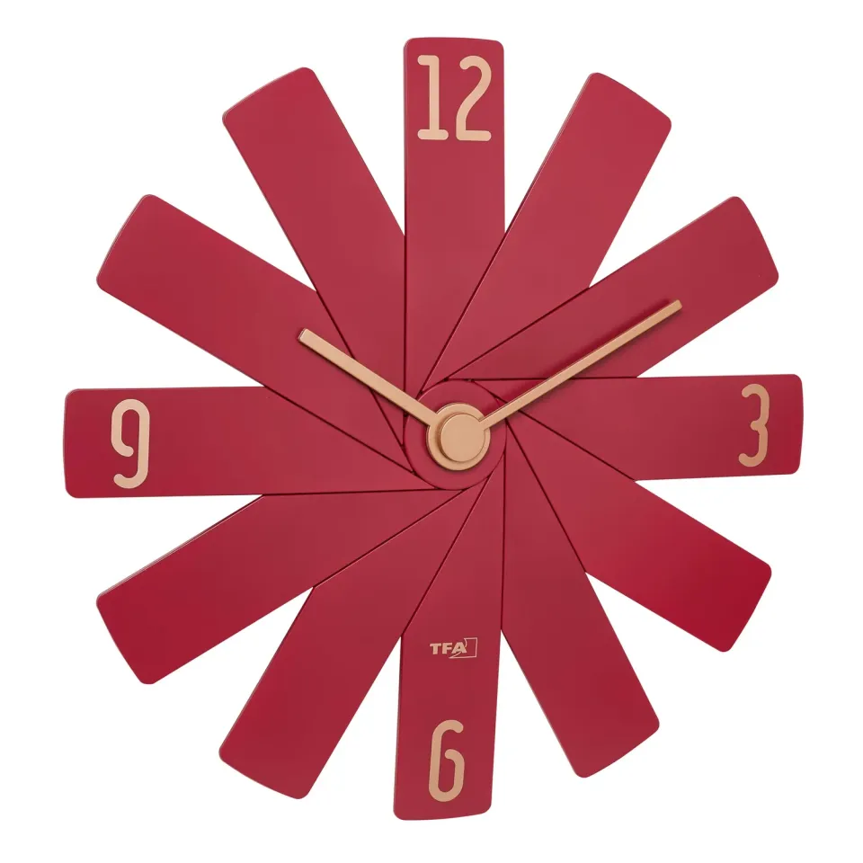 TFA Dostmann Clock in the Box Wanduhr rot 40 cm