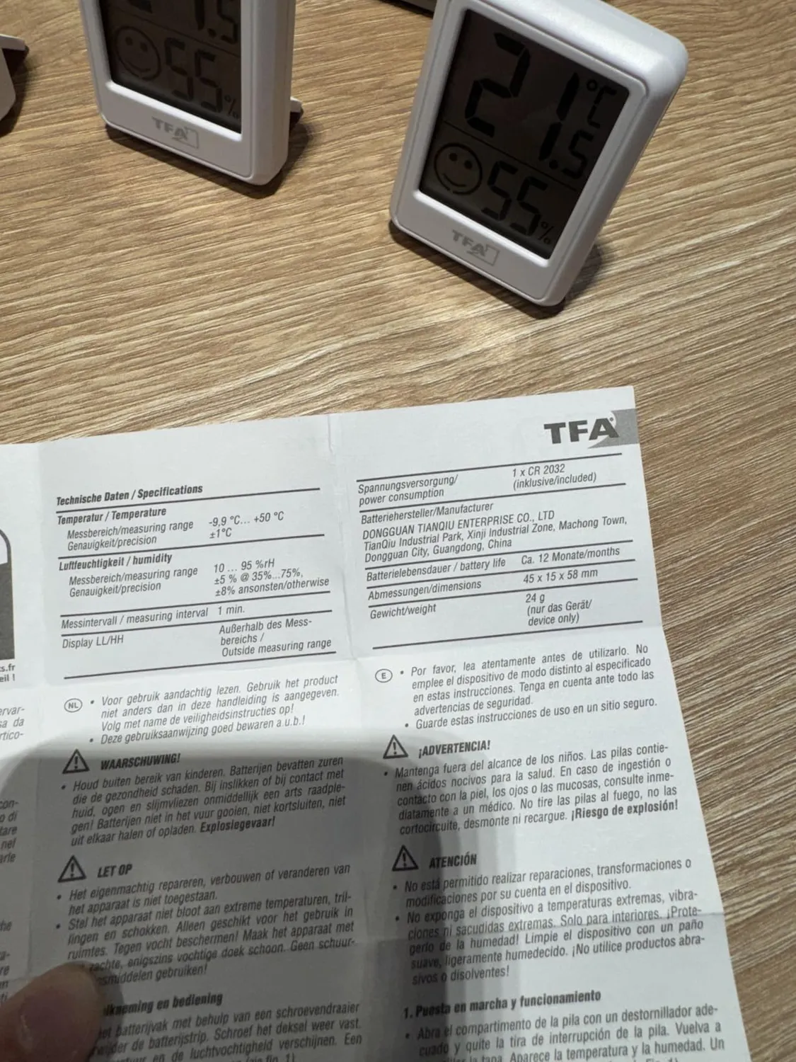 TFA Dostmann 30.5060 Mini Thermo-Hygrometer 3er Set weiß