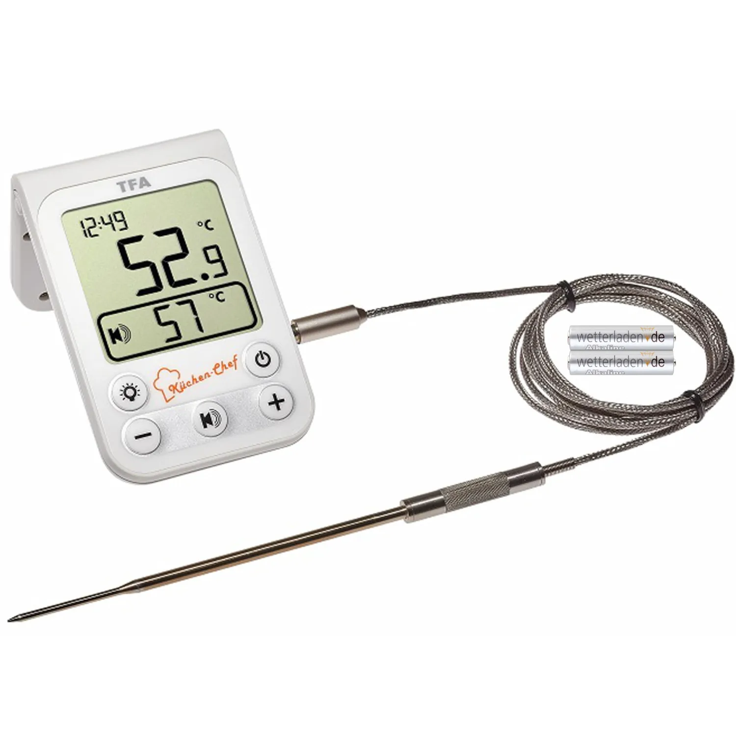 TFA Dostmann Küchen-Chef Grill-Bratenthermometer weiß