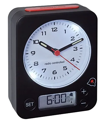 TFA Dostmann Combo 60.1511.01.05 Funkwecker Schwarz-Rot Display