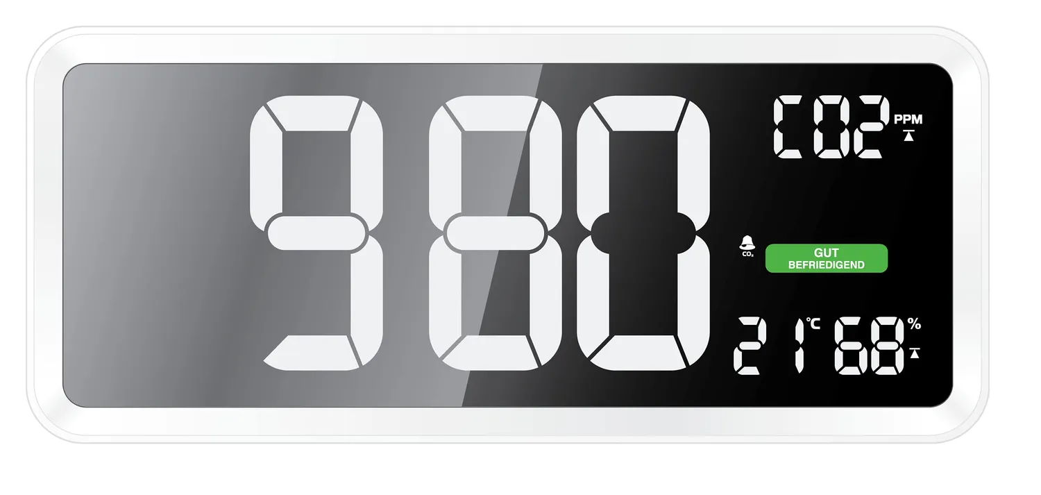 Technoline WL 1040 CO2-Messgerät XXL-Wanduhr NDIR