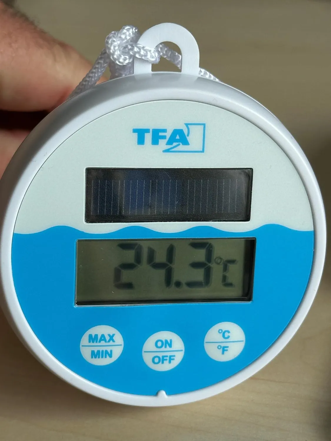 TFA Dostmann 30.1068.02 Poolthermometer Solar Weiß-Blau