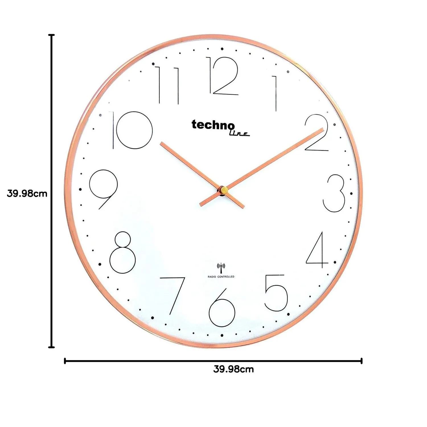 Technoline Funkwanduhr 40 cm rosé-gold Glas DCF
