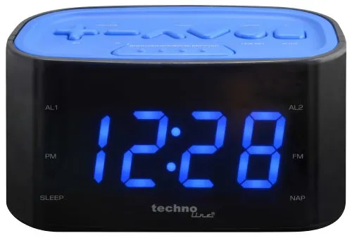 Technoline WT 465 Radiowecker Blau mit 2 Weckalarmen