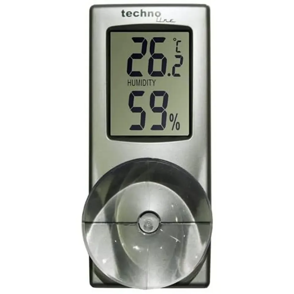 Technoline WS 7025 Fensterthermometer Grau mit Saugnapf