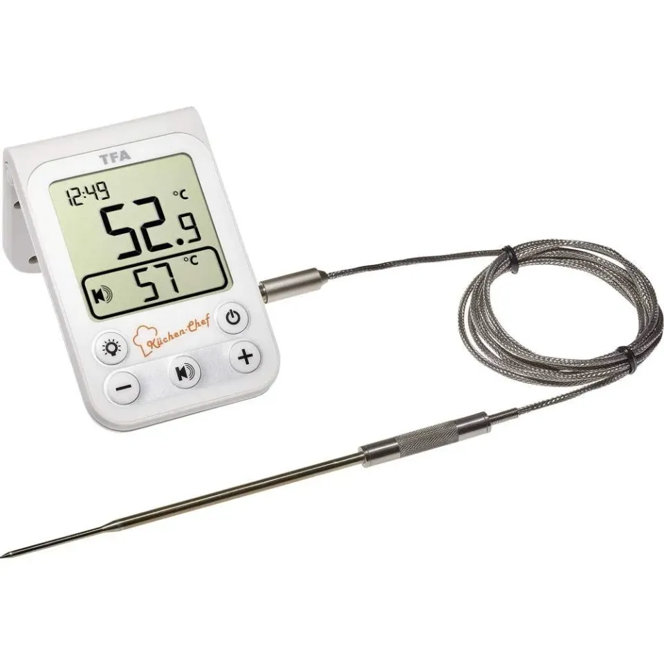 TFA Dostmann Küchen-Chef Grill-Bratenthermometer weiß