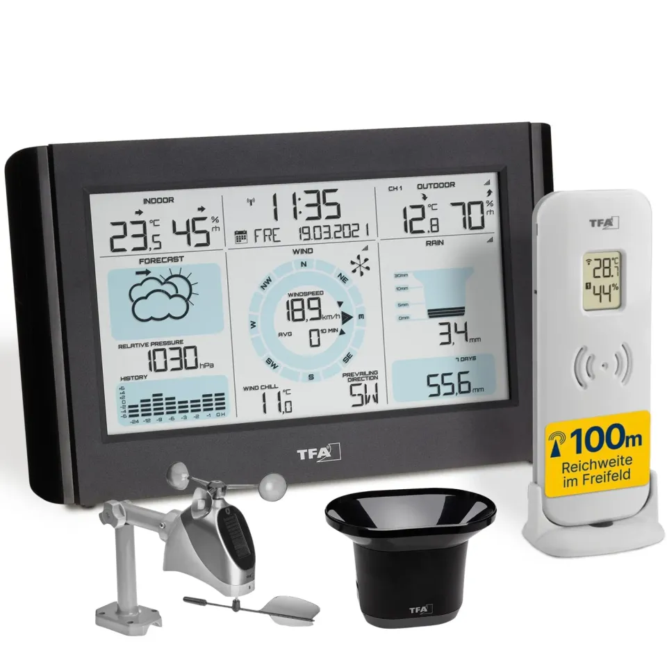 TFA Weather Pro 35.1161.01 Wetterstation Bundle schwarz