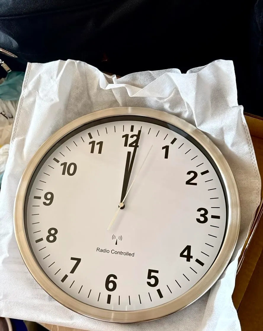 TFA Dostmann 60.3523 Funk-Wanduhr analog Edelstahl