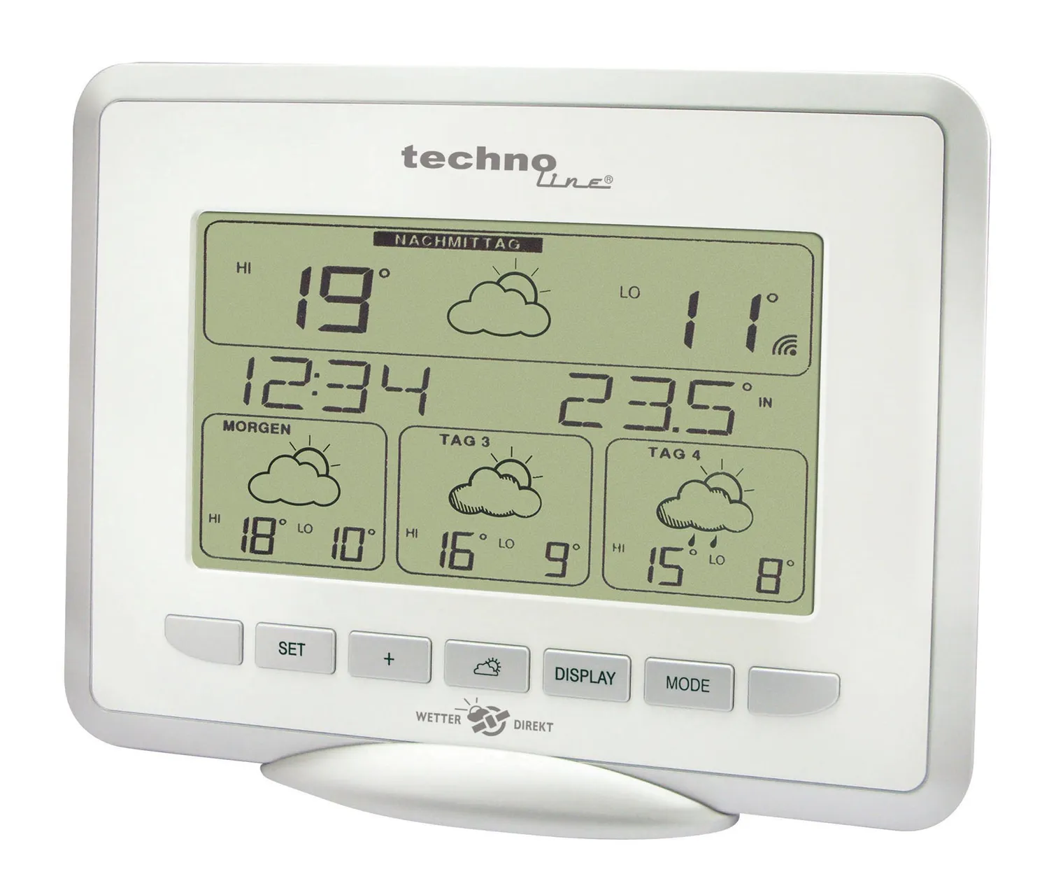 Technoline WetterDirekt WD 9535 Wetterstation 4-Tage weiß-silber