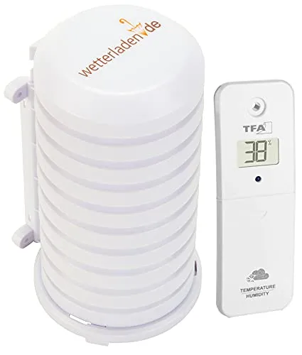 TFA Dostmann 30.3800.02 Thermo-Hygro-Sender weiß Display