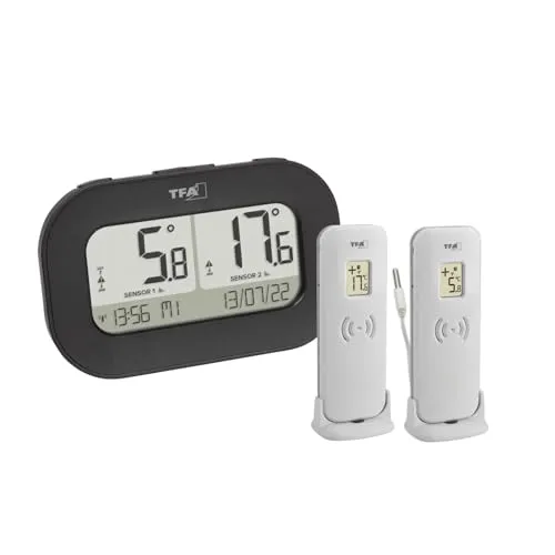TFA Dostmann 30.3073.01 Double-Check Funk-Thermometer schwarz