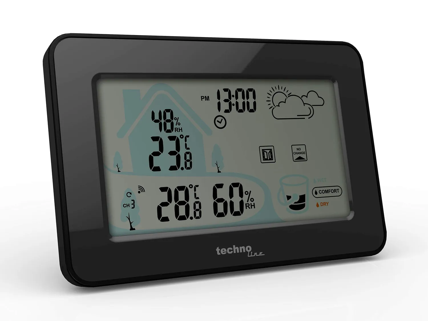 Technoline WS 9490 Wetterstation schwarz mit Außensender