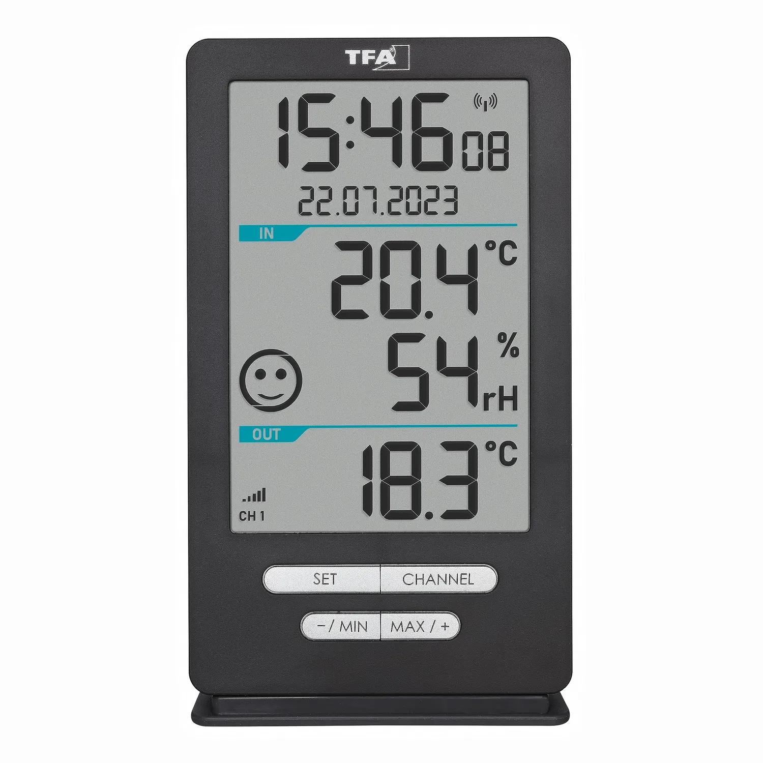 TFA Dostmann Xena Home Funk-Thermometer grau mit Hygrometer
