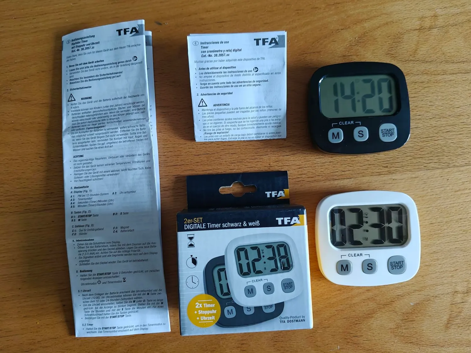 TFA Dostmann Cube 38.2057.40.02 Timer 2er-Set Uhr