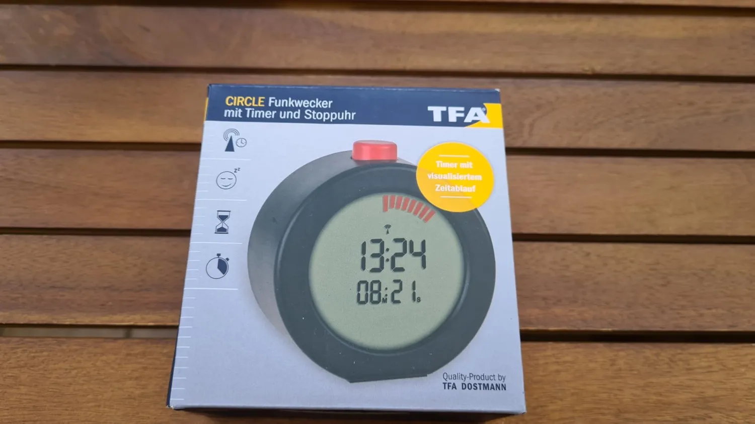TFA Dostmann 60.2569 digitaler Funk-Wecker Timer schwarz