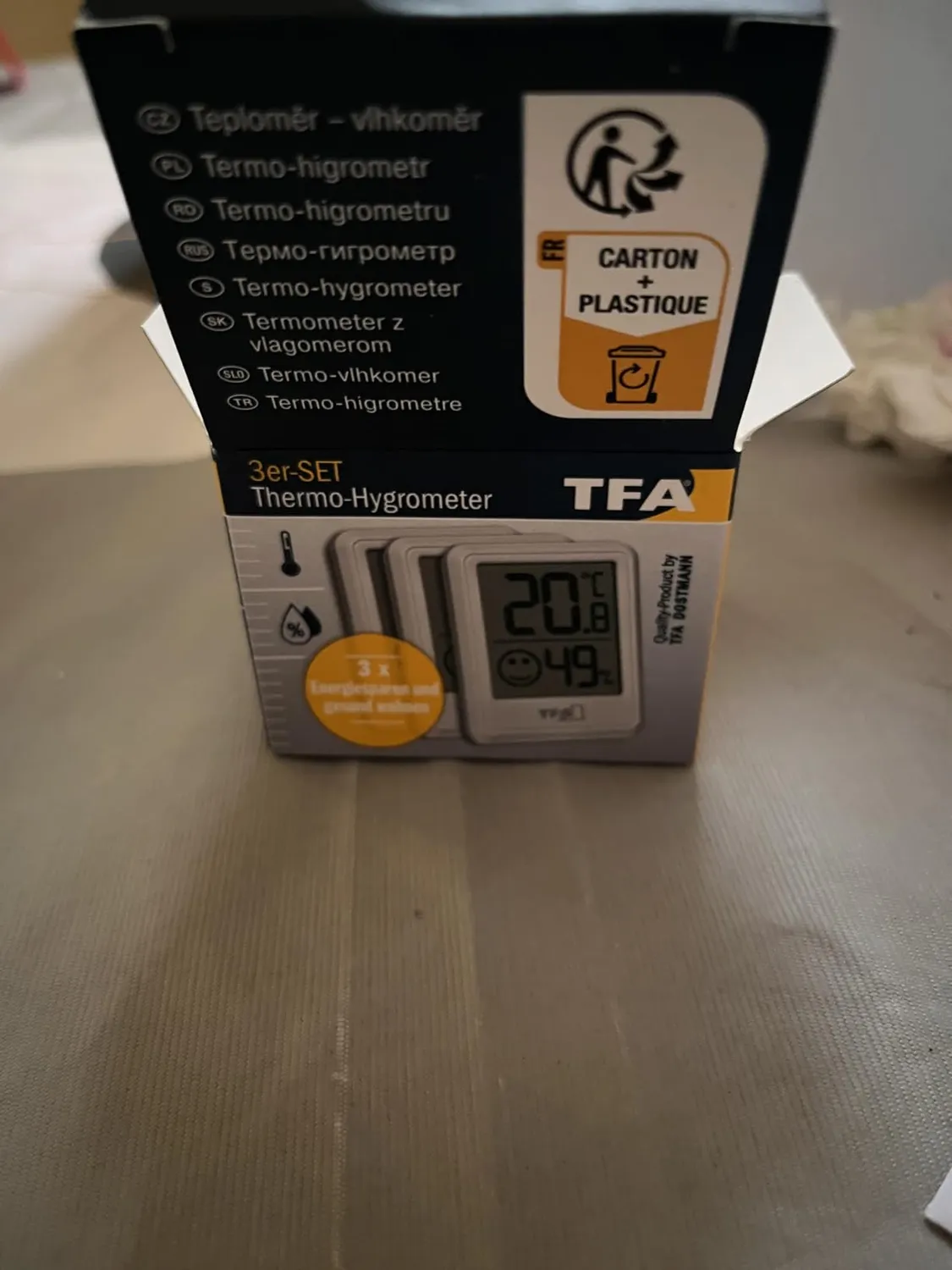 TFA Dostmann 30.5060 Mini Thermo-Hygrometer 3er Set weiß