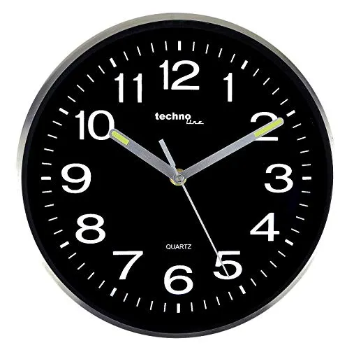 Technoline WT 7620 Wanduhr 25 cm nachtleuchtend Metallrahmen