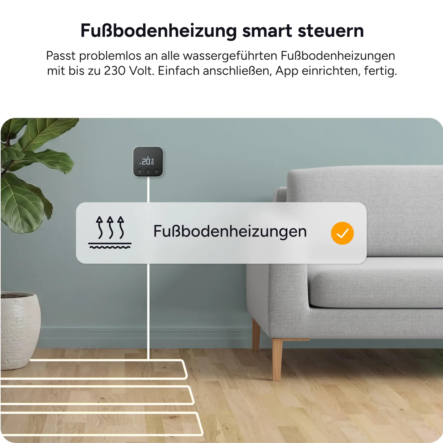 tado° Smartes Thermostat X für Fußbodenheizung Boiler