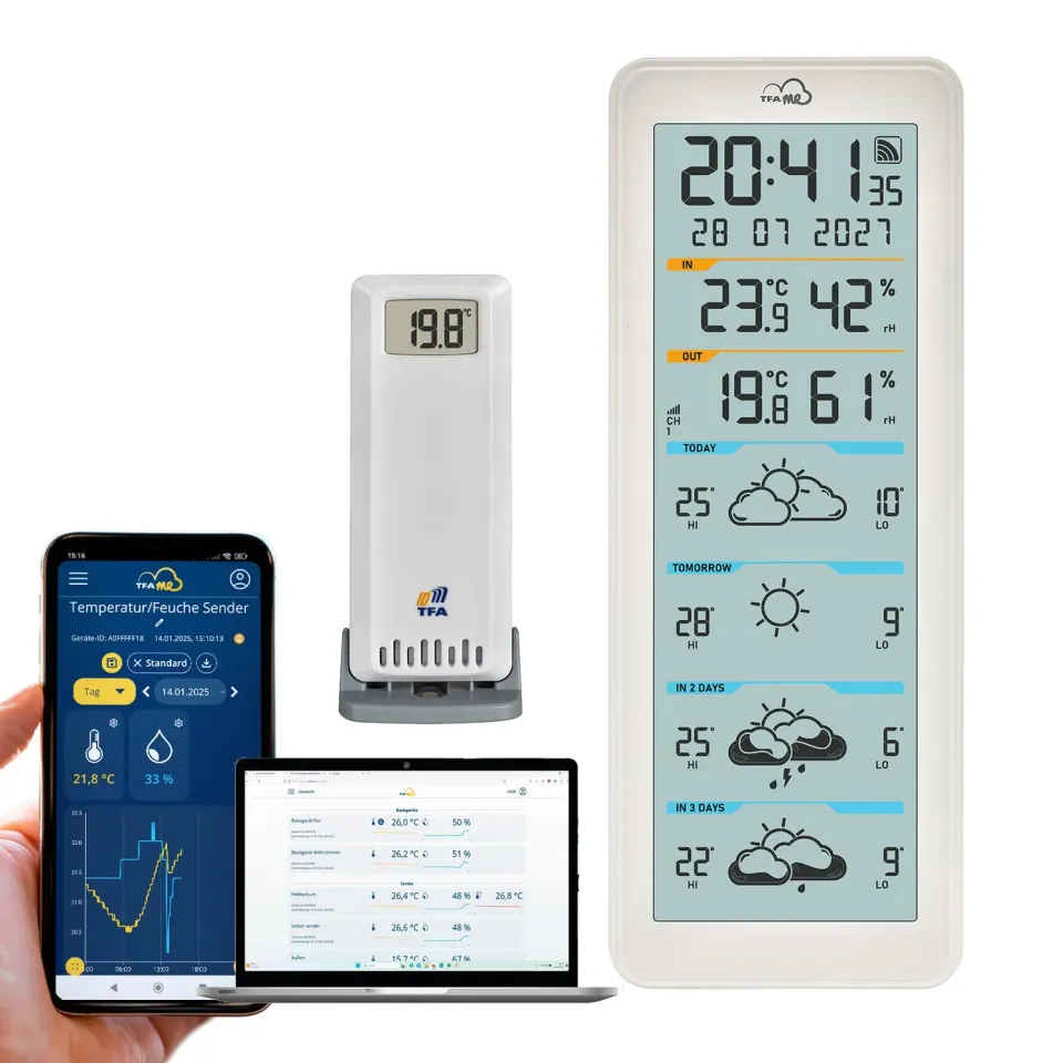 TFA Dostmann TFA.me ID-06 35.8108.02 WLAN-Wetterstation weiß