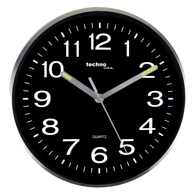 Technoline WT 7620 Wanduhr 25 cm nachtleuchtend Metallrahmen