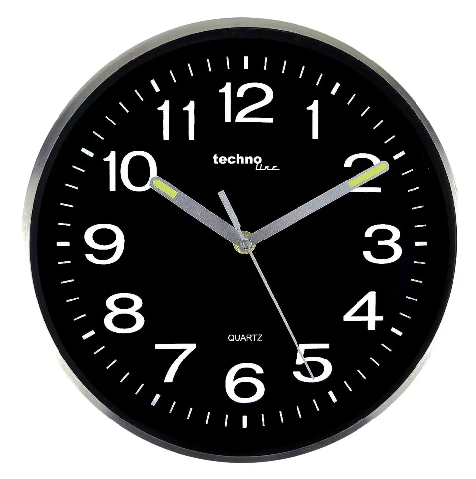Technoline WT 7620 Wanduhr 25 cm nachtleuchtend Metallrahmen