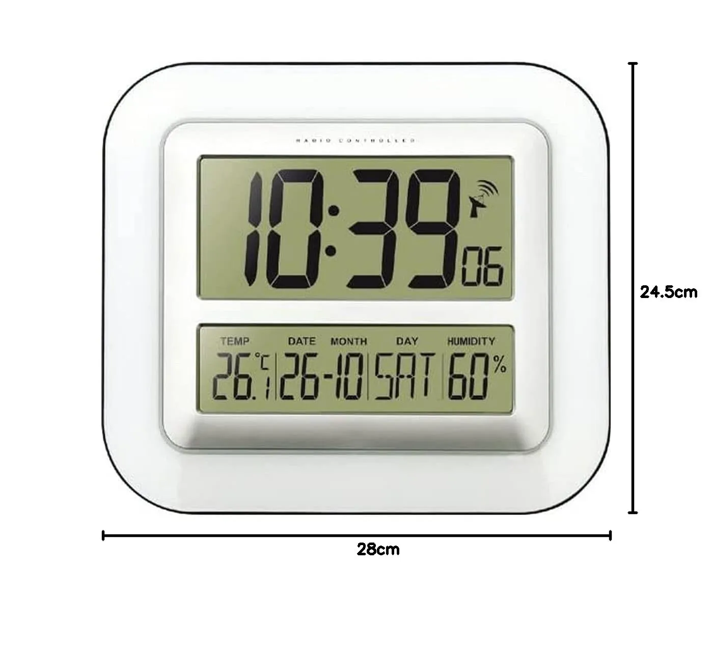 Technoline WS 8006 Funkwanduhr Weiß mit Hygrometer