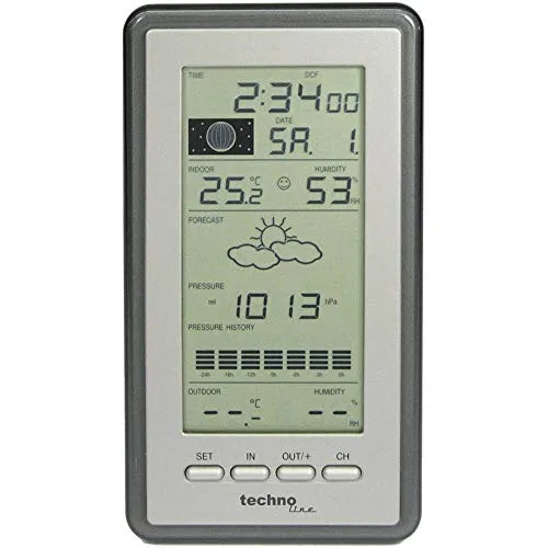 Technoline WS 9040-IT Wetterstation silber mit Außensender