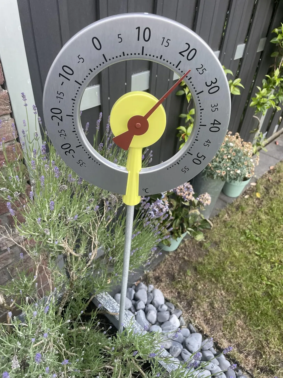 TFA Dostmann Lollipop Gartenthermometer Silber-Anthrazit 95 cm