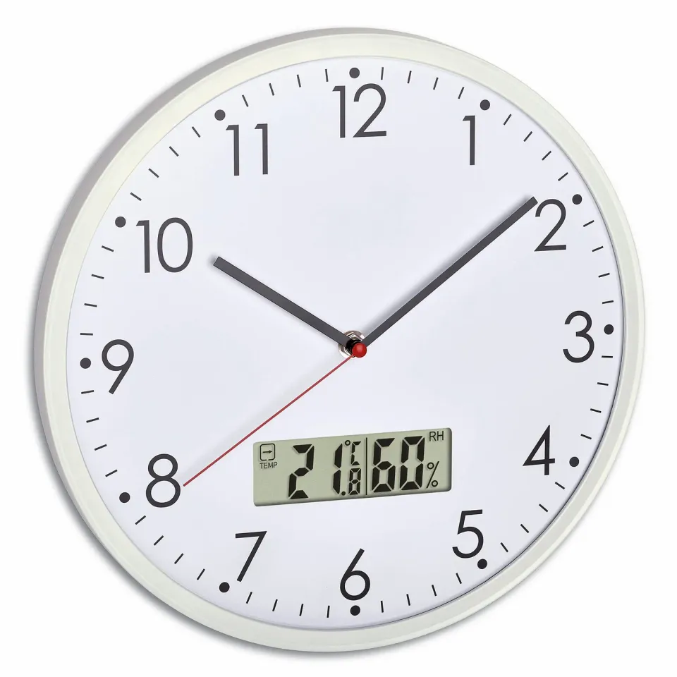 TFA Dostmann 60.3048.02 Wanduhr Thermo-Hygrometer weiß