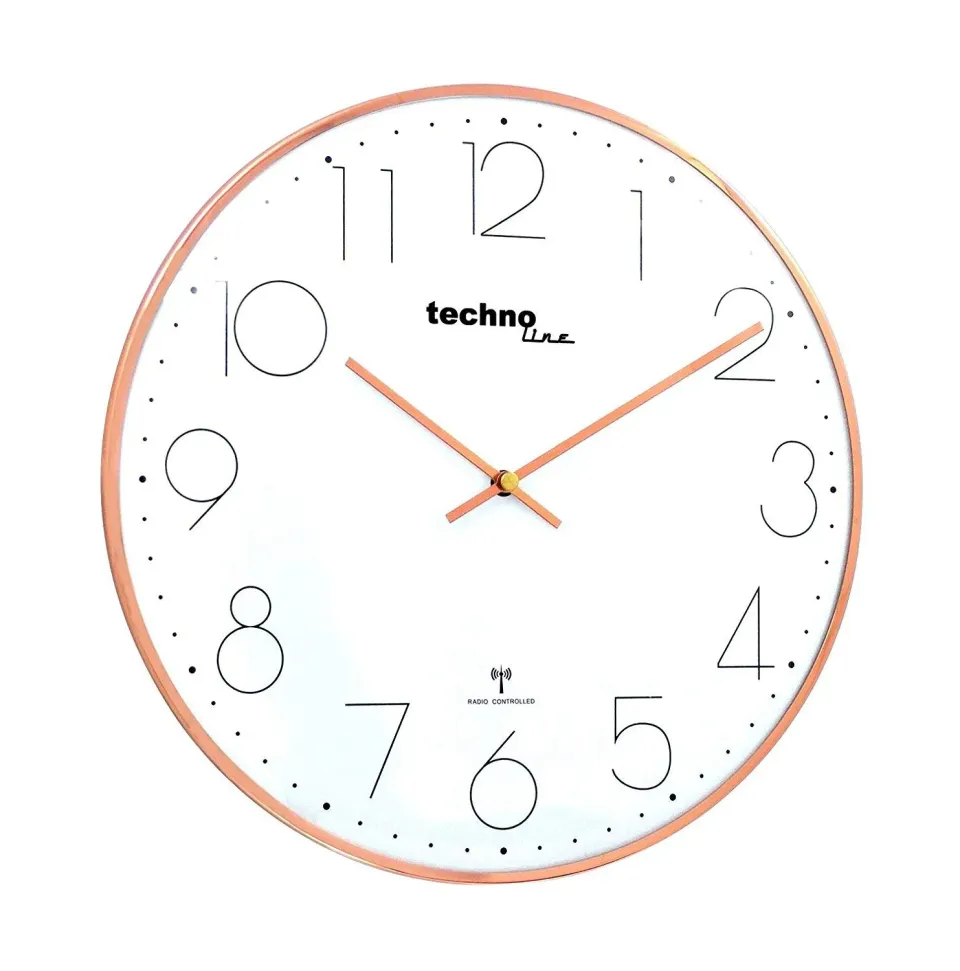 Technoline Funkwanduhr 40 cm rosé-gold Glas DCF