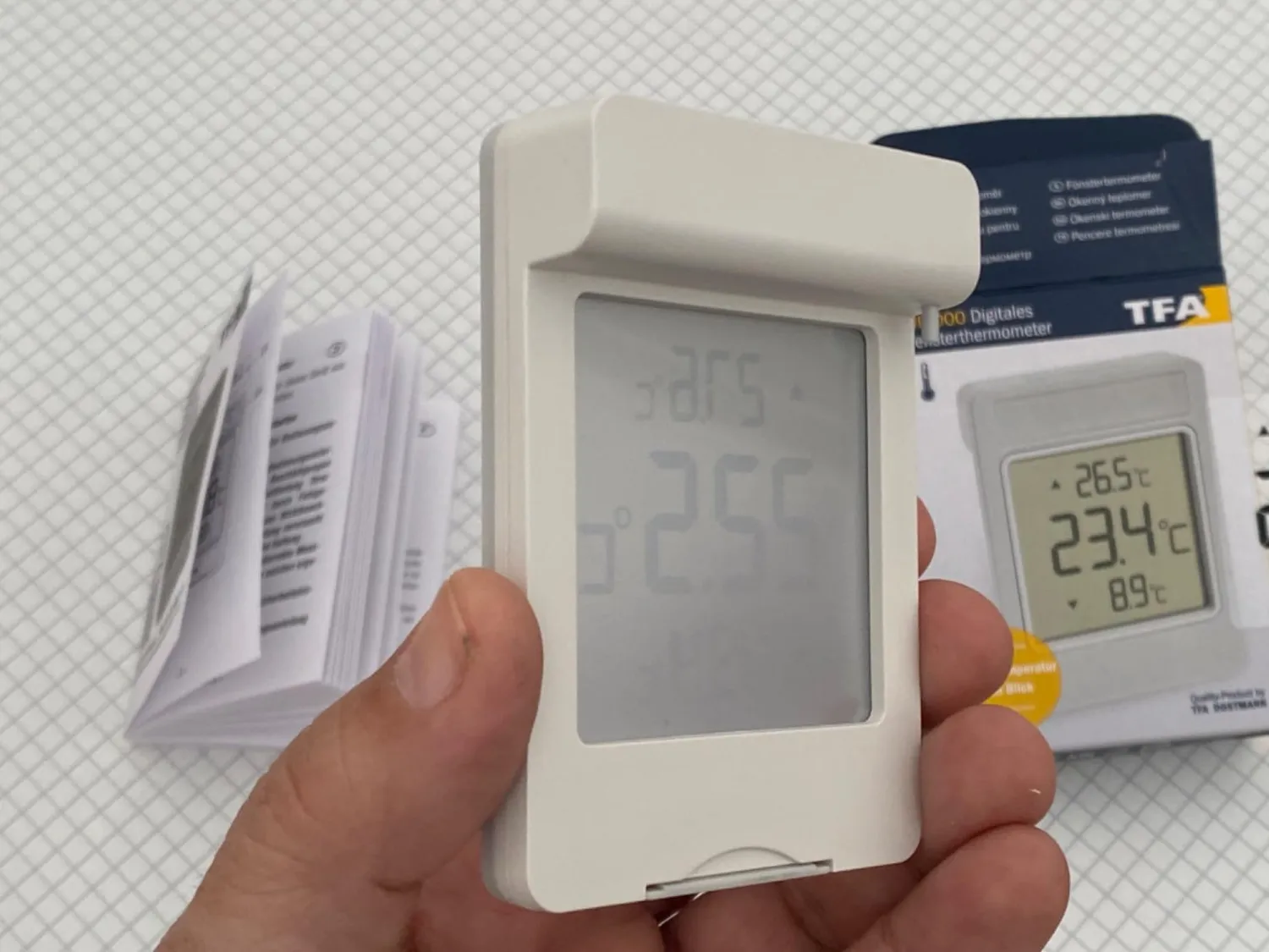 TFA Dostmann Windoo 30.1067.15 Fensterthermometer Grau wetterfest