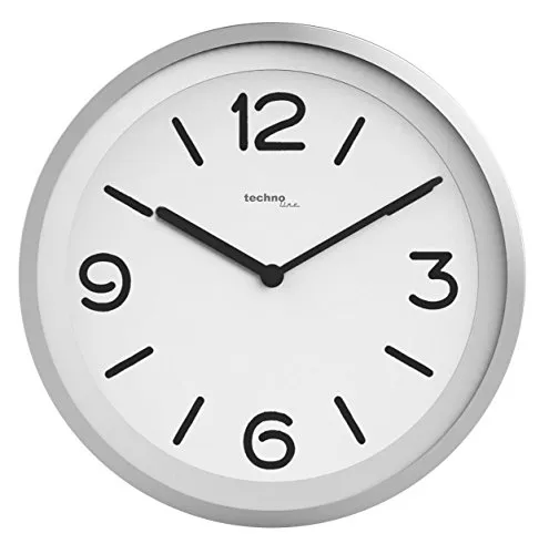 Technoline WT 7400 Wanduhr 25,4 cm Chrom mit Beleuchtung