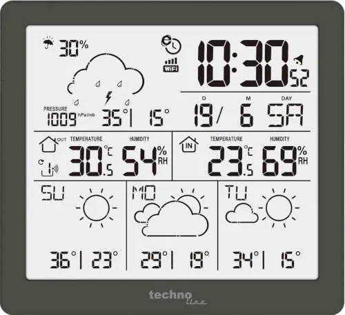 Technoline WD 2200 WLAN-Wetterstation mit Außensensor App