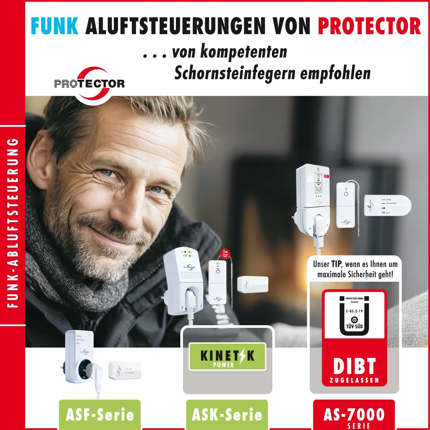 Protector AS-6020.3 Funk-Abluftsteuerung Fensterkontakt 1000W