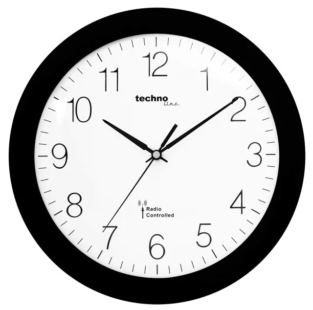 Technoline WT 8000 Funkwanduhr 30 cm Schwarz geräuscharm