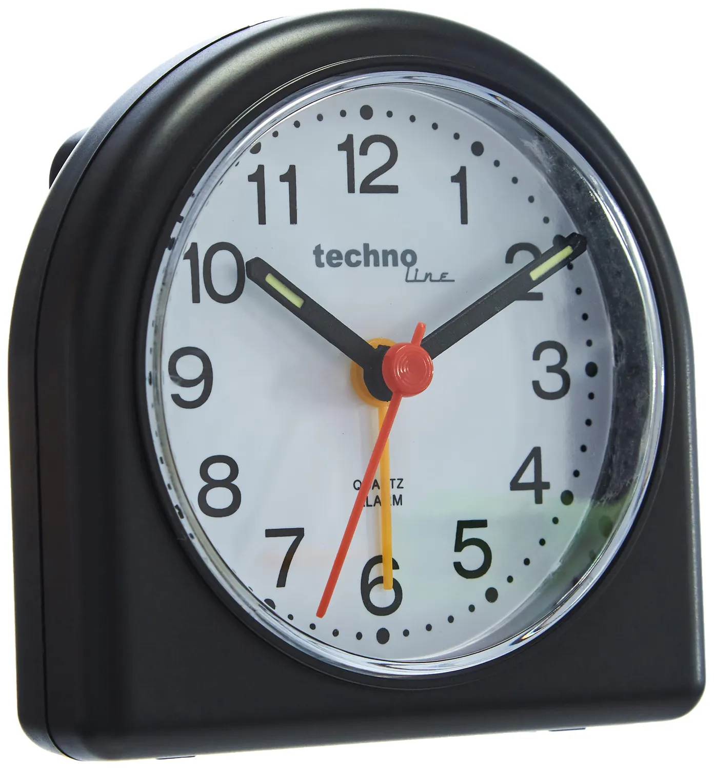 Technoline Model SD Quarzwecker analog silber 8,3 cm Leuchtzeiger
