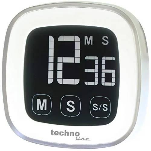 Technoline KT 400 Kurzzeitwecker digital weiß-silber Magnet