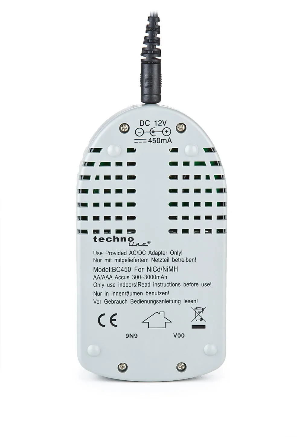 Technoline BC 450 Akku-Ladegerät schwarz Mikroprozessor