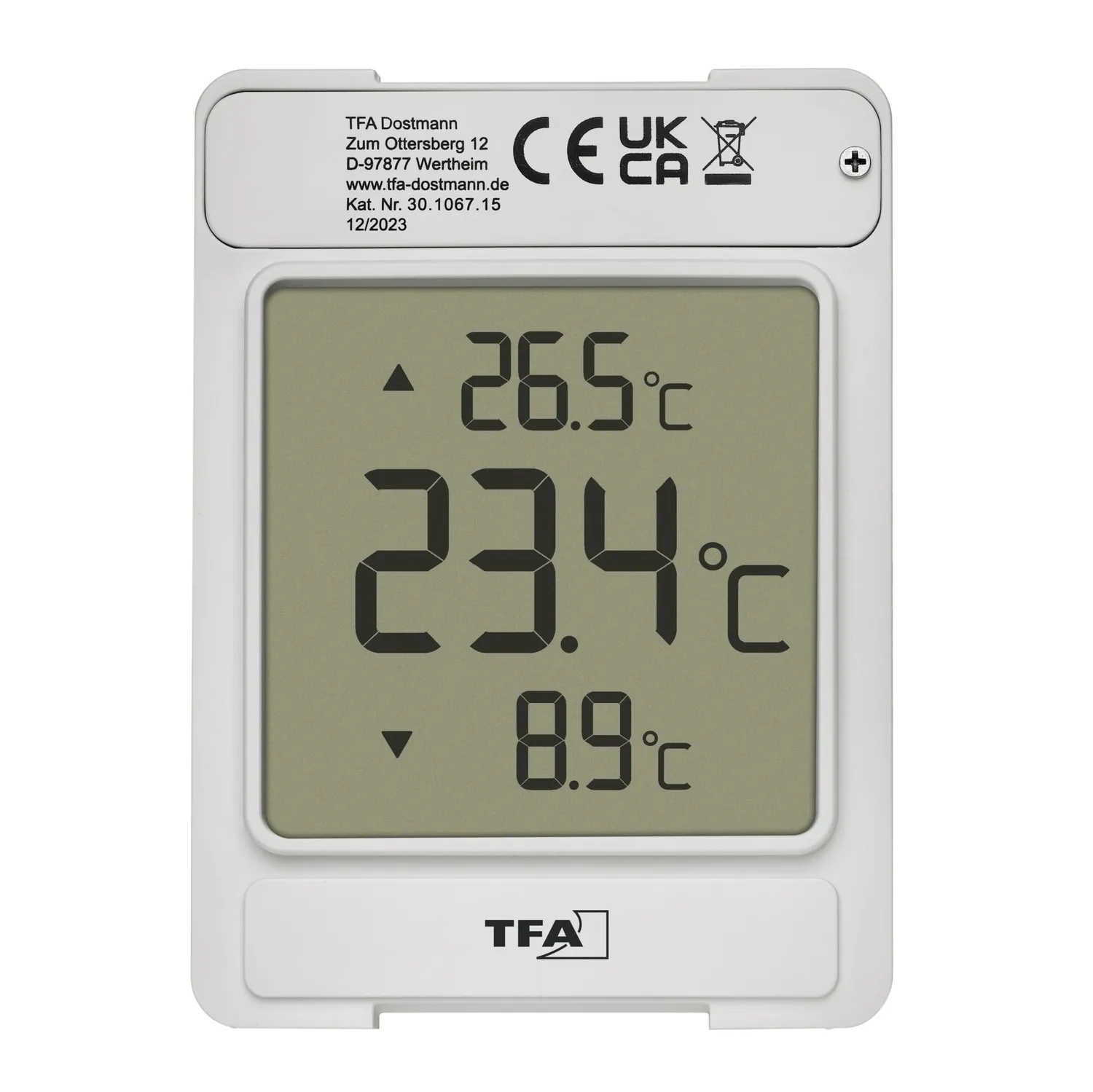 TFA Dostmann Windoo 30.1067.15 Fensterthermometer Grau wetterfest