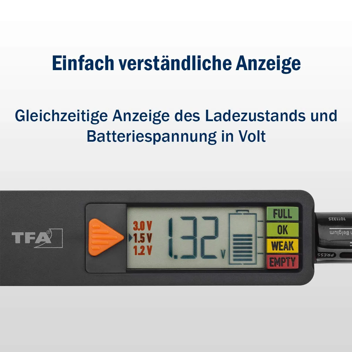 TFA Dostmann 98.1126.01 BatteryCheck Batterietester schwarz Volt