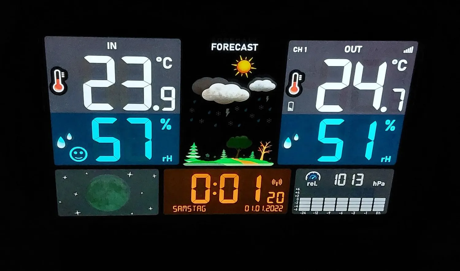 TFA Dostmann Season 2 35.1118 Funk-Wetterstation Modern schwarz
