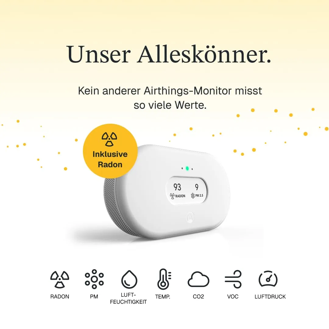 Airthings View Plus 2960 Luftqualitätsmonitor WLAN 7 Sensoren