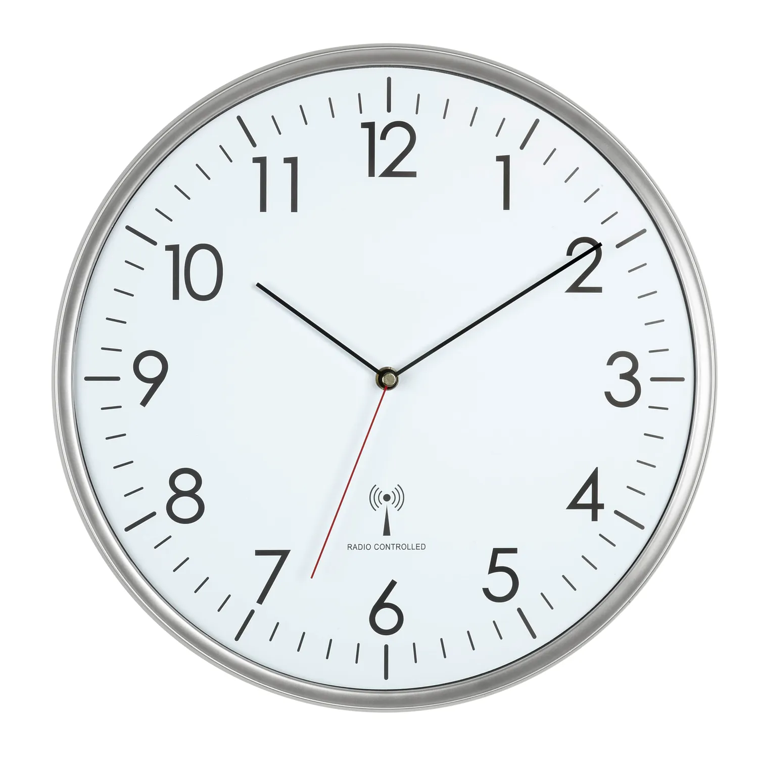 TFA Dostmann 60.3514 Funk-Wanduhr Silber-Weiß 33cm