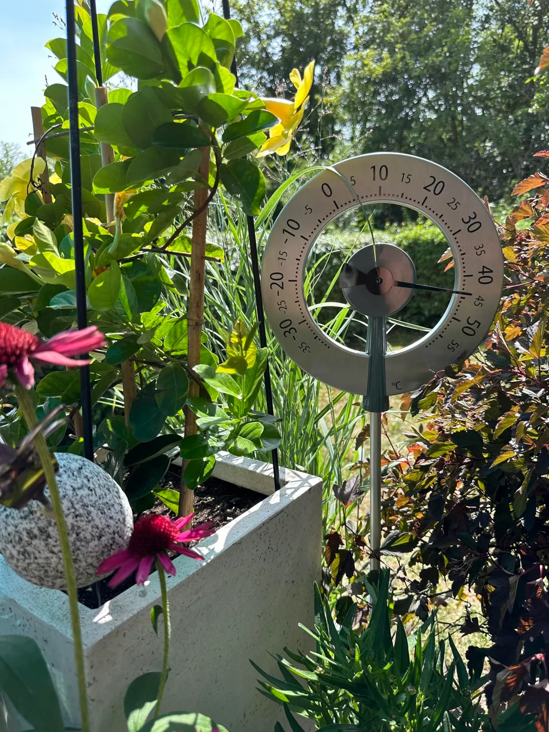 TFA Dostmann Lollipop Gartenthermometer Silber-Anthrazit 95 cm