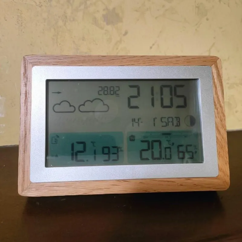 TFA Dostmann OAK 35.1167.54 Funk-Wetterstation Modern Holzrahmen