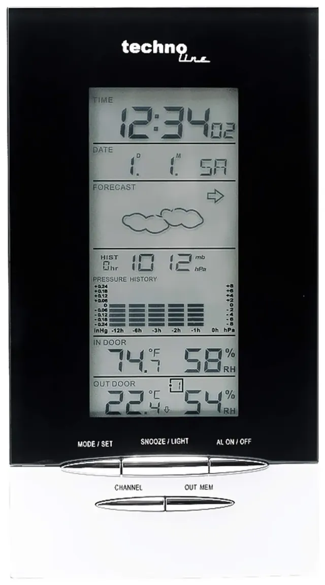 Technoline WS 6730 Wetterstation Funk mit 3 Sensoren möglich