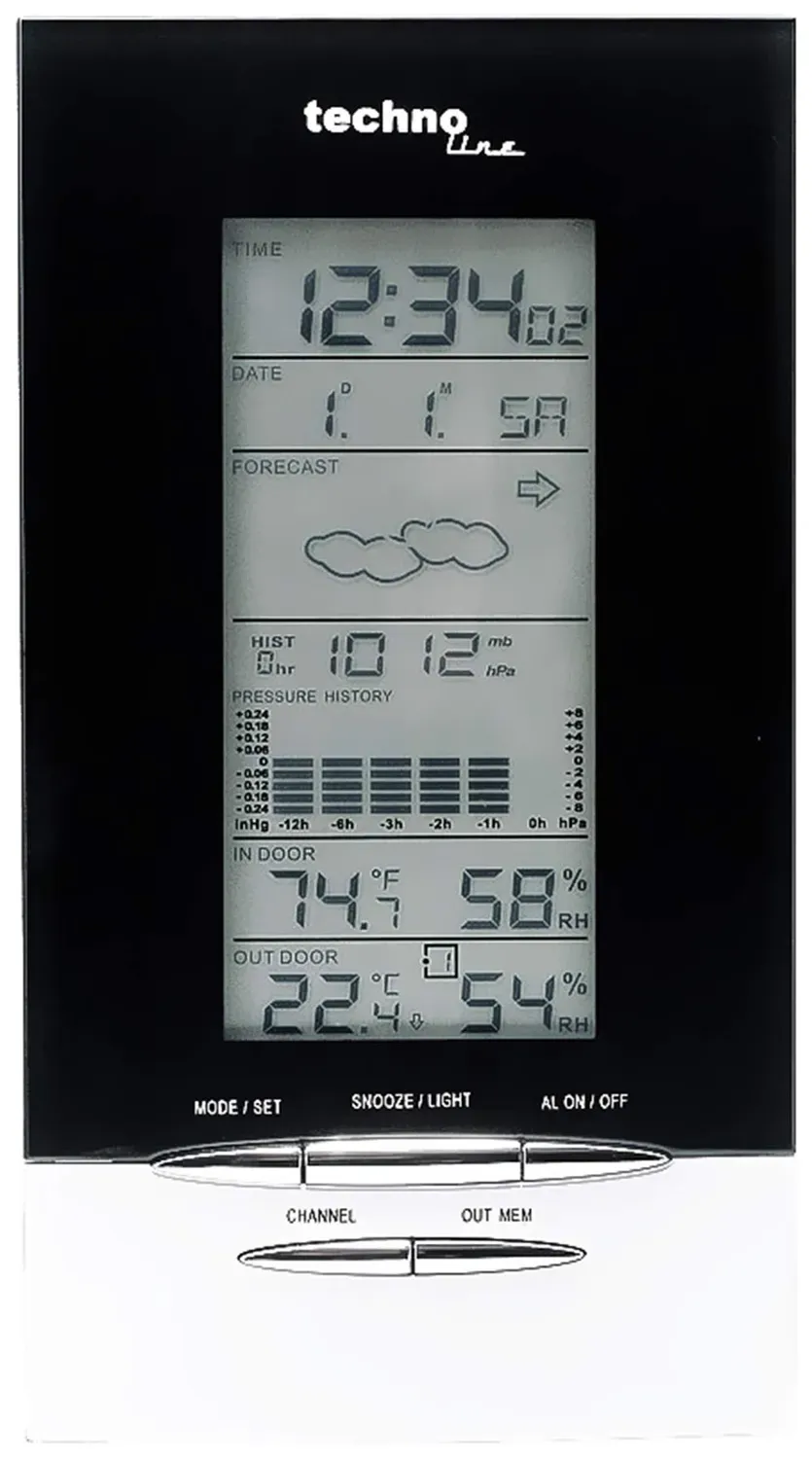 Technoline WS 6730 Wetterstation Funk mit 3 Sensoren möglich
