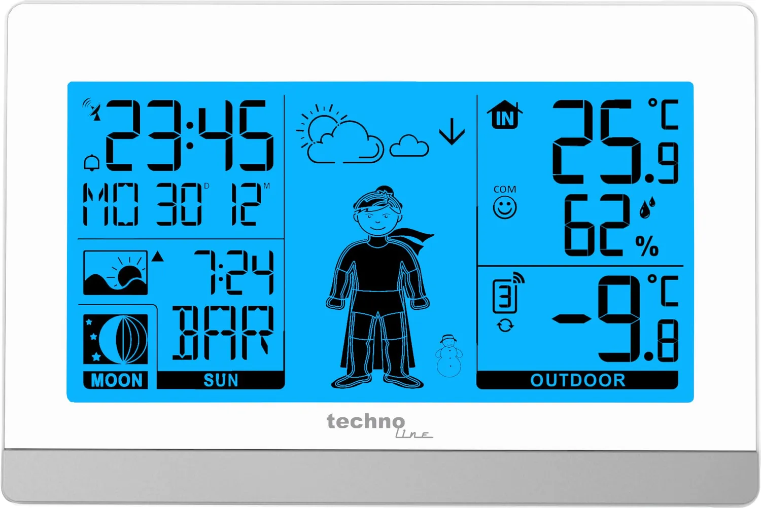 Technoline WS 9612 Funk-Wetterstation schwarz modern